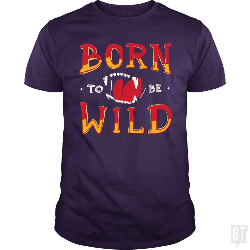 SunFrog-Busted Funky Hippo Classic Guys / Unisex Tee / Purple / S Born To Be Wild