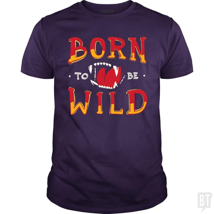 SunFrog-Busted Funky Hippo Classic Guys / Unisex Tee / Purple / S Born To Be Wild