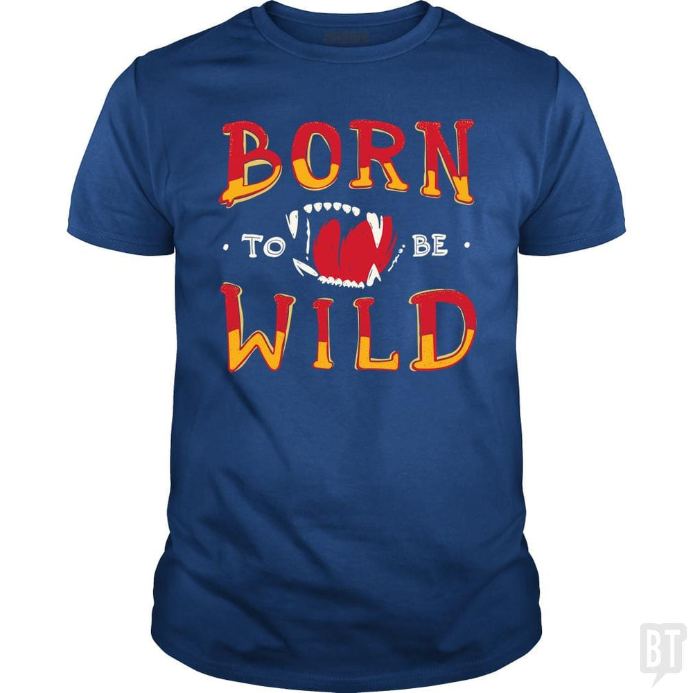 SunFrog-Busted Funky Hippo Classic Guys / Unisex Tee / Royal Blue / S Born To Be Wild