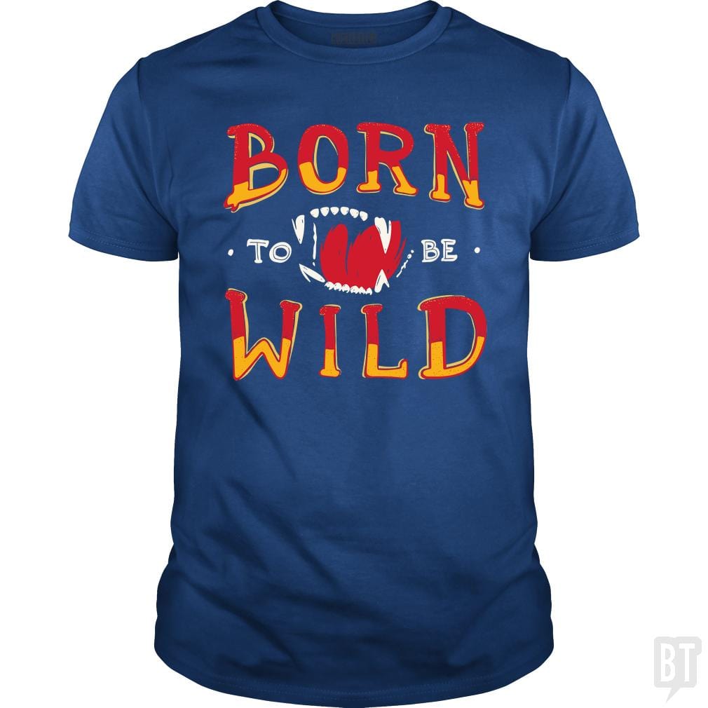 SunFrog-Busted Funky Hippo Classic Guys / Unisex Tee / Royal Blue / S Born To Be Wild