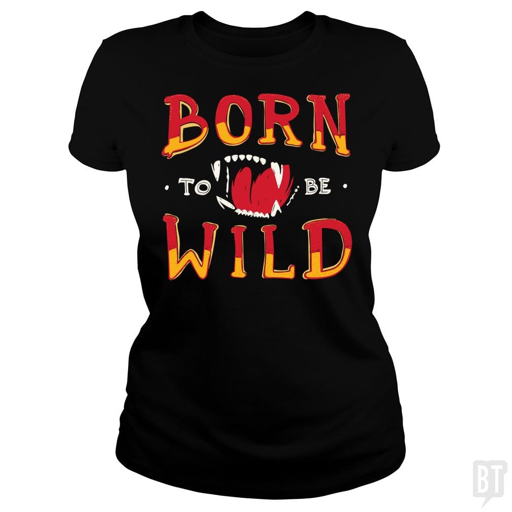 SunFrog-Busted Funky Hippo Classic Ladies Tee / Black / S Born To Be Wild