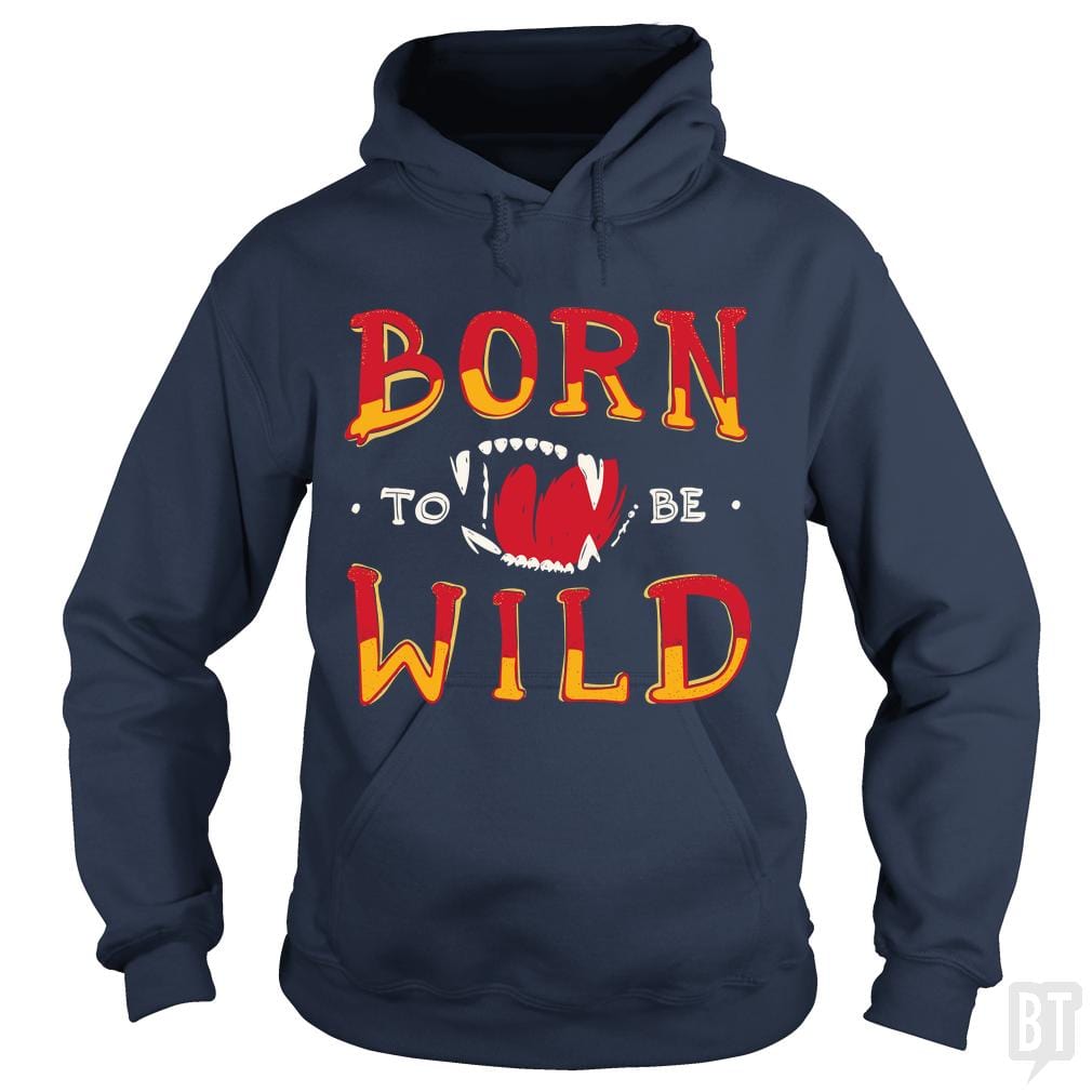 SunFrog-Busted Funky Hippo Hoodie / Navy Blue / S Born To Be Wild