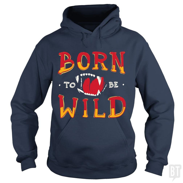 SunFrog-Busted Funky Hippo Hoodie / Navy Blue / S Born To Be Wild