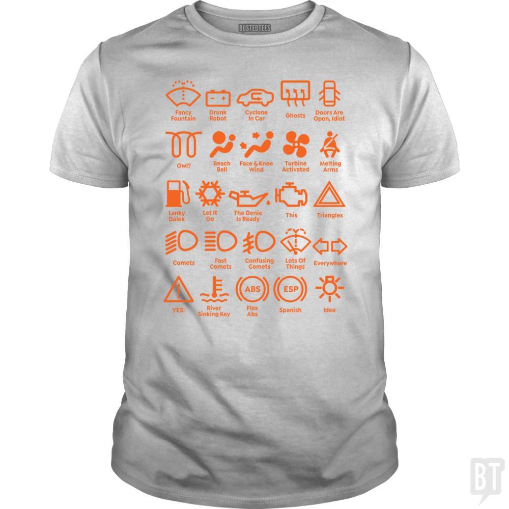 SunFrog-Busted Funky Hippo Classic Guys / Unisex Tee / White / S Car Dashboard Lights