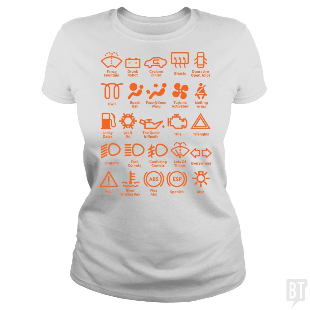 SunFrog-Busted Funky Hippo Classic Ladies Tee / White / S Car Dashboard Lights