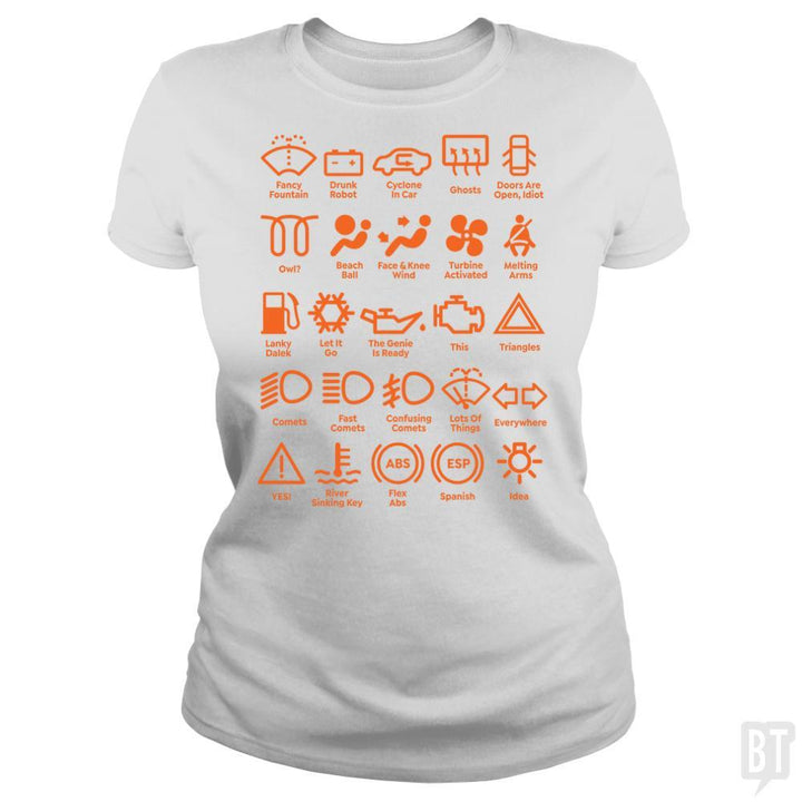 SunFrog-Busted Funky Hippo Classic Ladies Tee / White / S Car Dashboard Lights