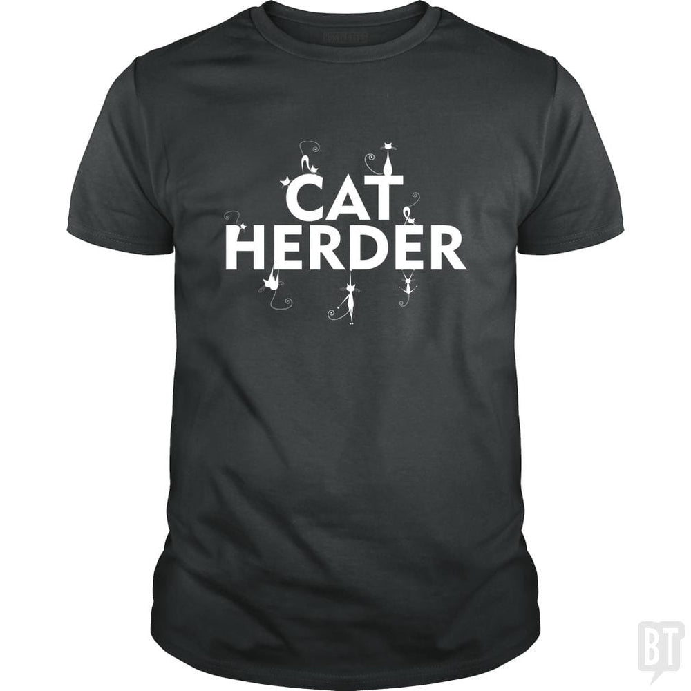 SunFrog-Busted Funky Hippo Classic Guys / Unisex Tee / Dark Heather / S Cat Herder