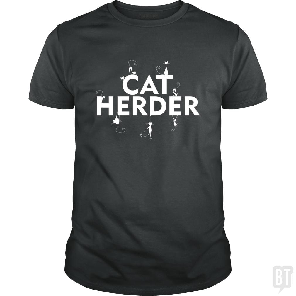 SunFrog-Busted Funky Hippo Classic Guys / Unisex Tee / Dark Heather / S Cat Herder