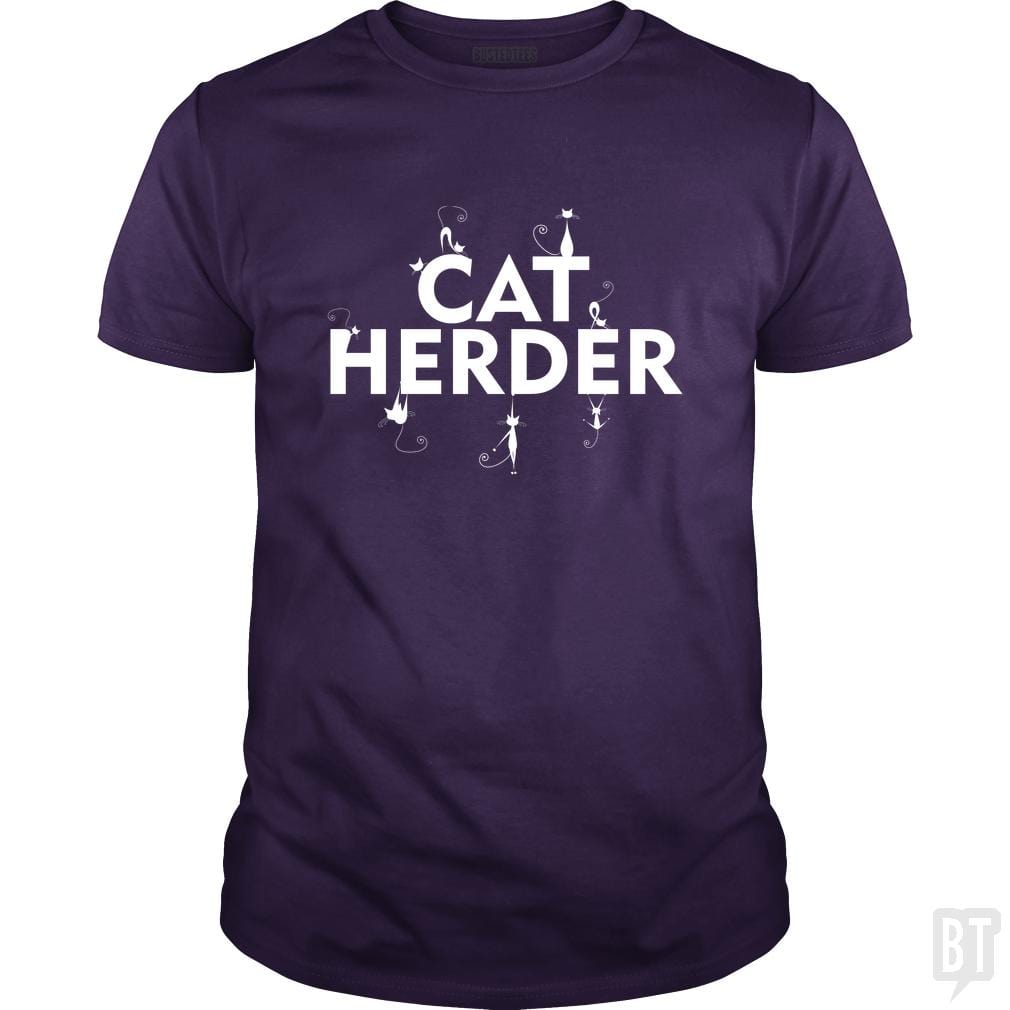 SunFrog-Busted Funky Hippo Classic Guys / Unisex Tee / Purple / S Cat Herder