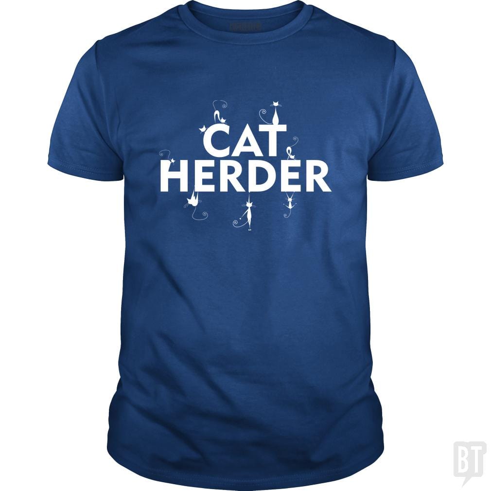 SunFrog-Busted Funky Hippo Classic Guys / Unisex Tee / Royal Blue / S Cat Herder