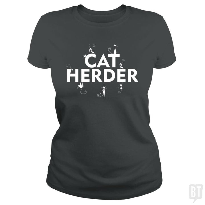 SunFrog-Busted Funky Hippo Classic Ladies Tee / Dark Heather / S Cat Herder