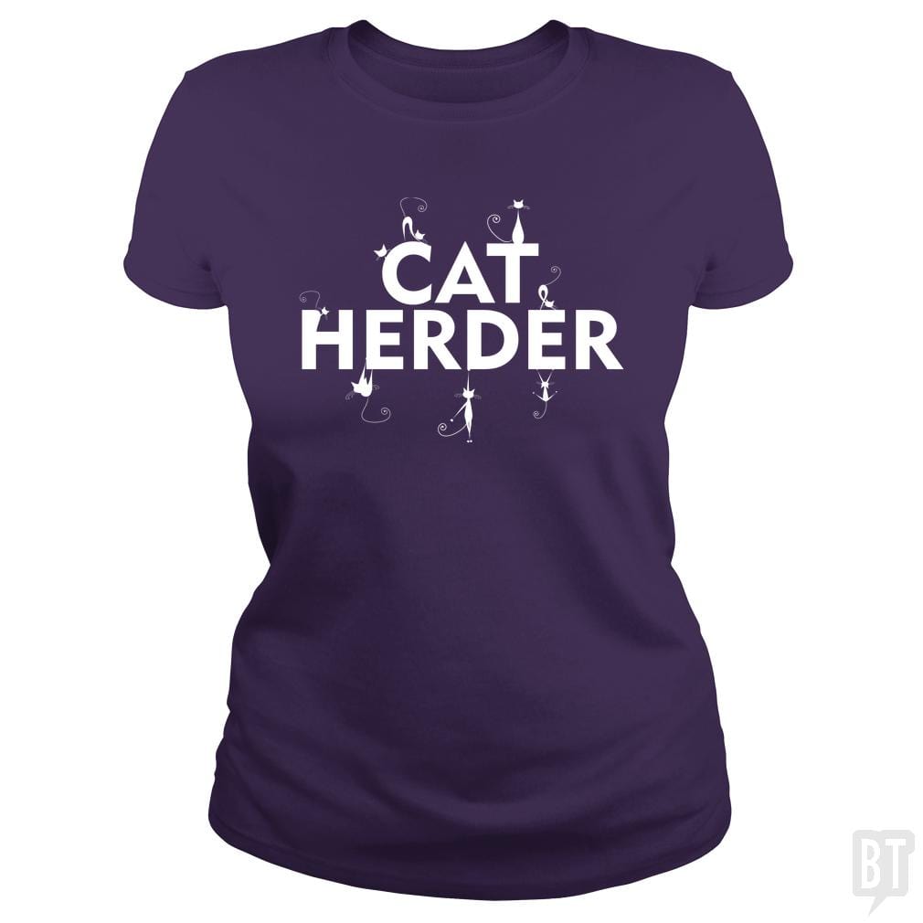 SunFrog-Busted Funky Hippo Classic Ladies Tee / Purple / S Cat Herder