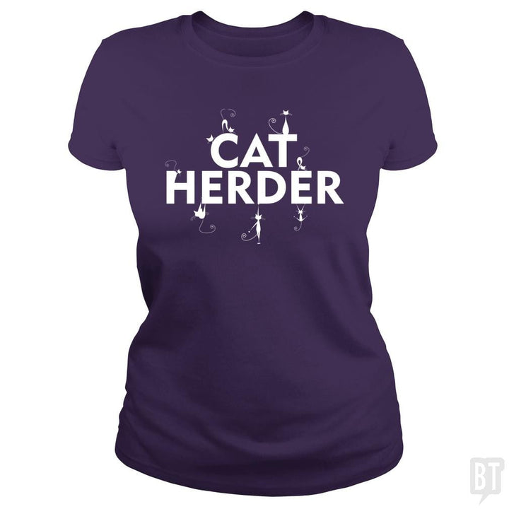 SunFrog-Busted Funky Hippo Classic Ladies Tee / Purple / S Cat Herder