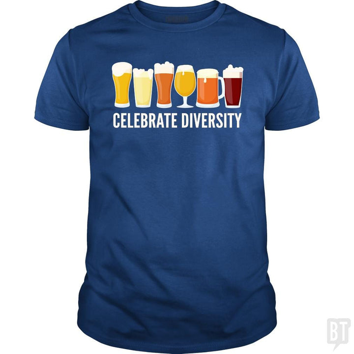 SunFrog-Busted Funky Hippo Classic Guys / Unisex Tee / Royal Blue / S Celebrate Beer Diversity