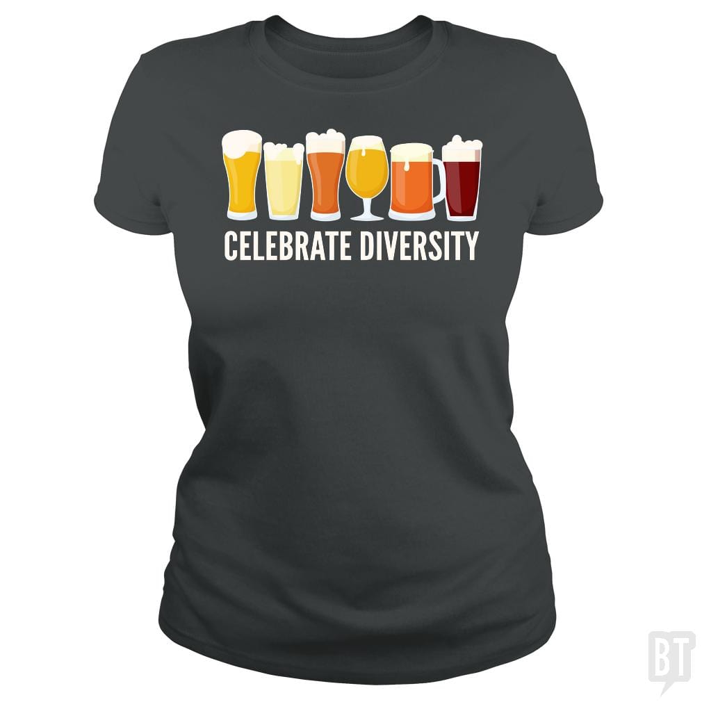 SunFrog-Busted Funky Hippo Classic Ladies Tee / Dark Heather / S Celebrate Beer Diversity