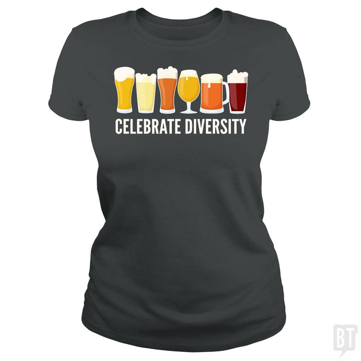 SunFrog-Busted Funky Hippo Classic Ladies Tee / Dark Heather / S Celebrate Beer Diversity