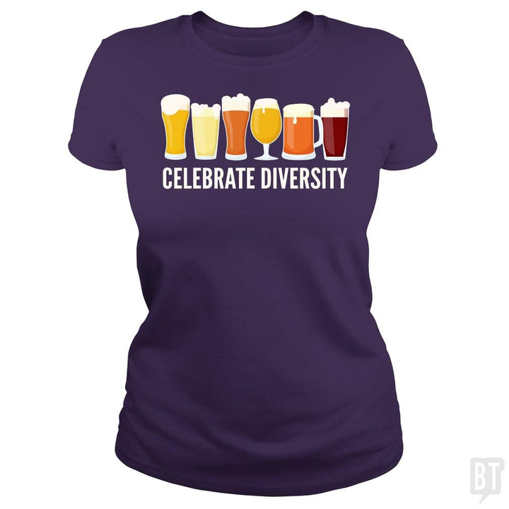 SunFrog-Busted Funky Hippo Classic Ladies Tee / Purple / S Celebrate Beer Diversity