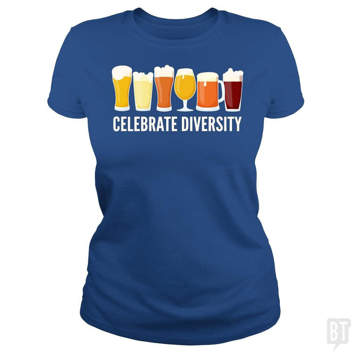 SunFrog-Busted Funky Hippo Classic Ladies Tee / Royal Blue / S Celebrate Beer Diversity
