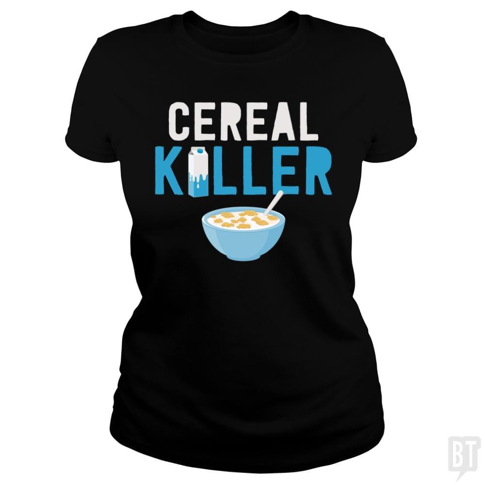 SunFrog-Busted Funky Hippo Classic Ladies Tee / Black / S Cereal Killer