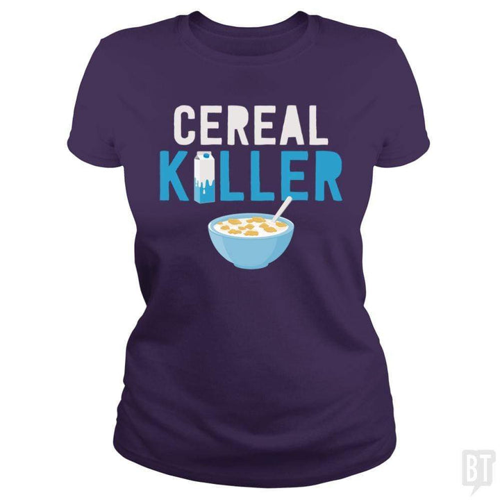 SunFrog-Busted Funky Hippo Classic Ladies Tee / Purple / S Cereal Killer