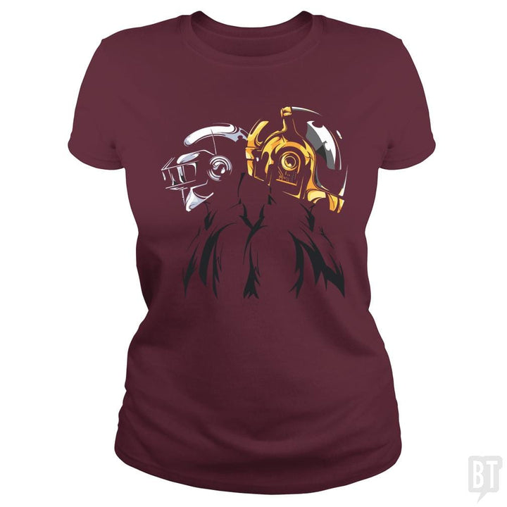 SunFrog-Busted Funky Hippo Classic Ladies Tee / Maroon / S Daft Punk