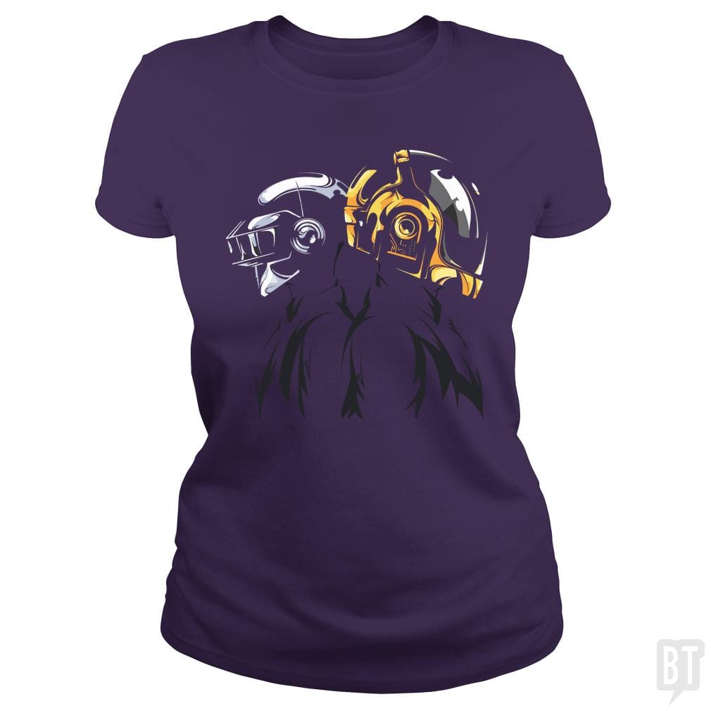 SunFrog-Busted Funky Hippo Classic Ladies Tee / Purple / S Daft Punk