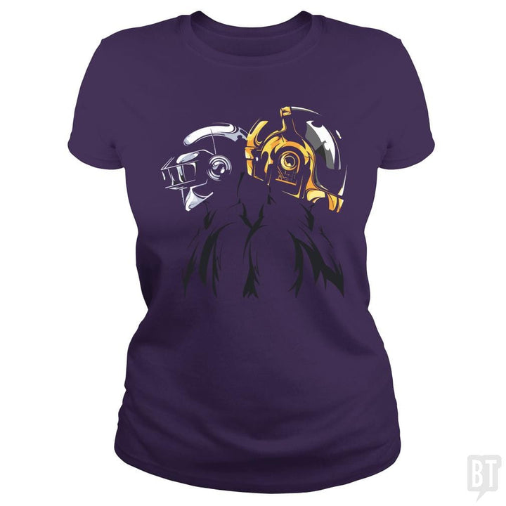 SunFrog-Busted Funky Hippo Classic Ladies Tee / Purple / S Daft Punk