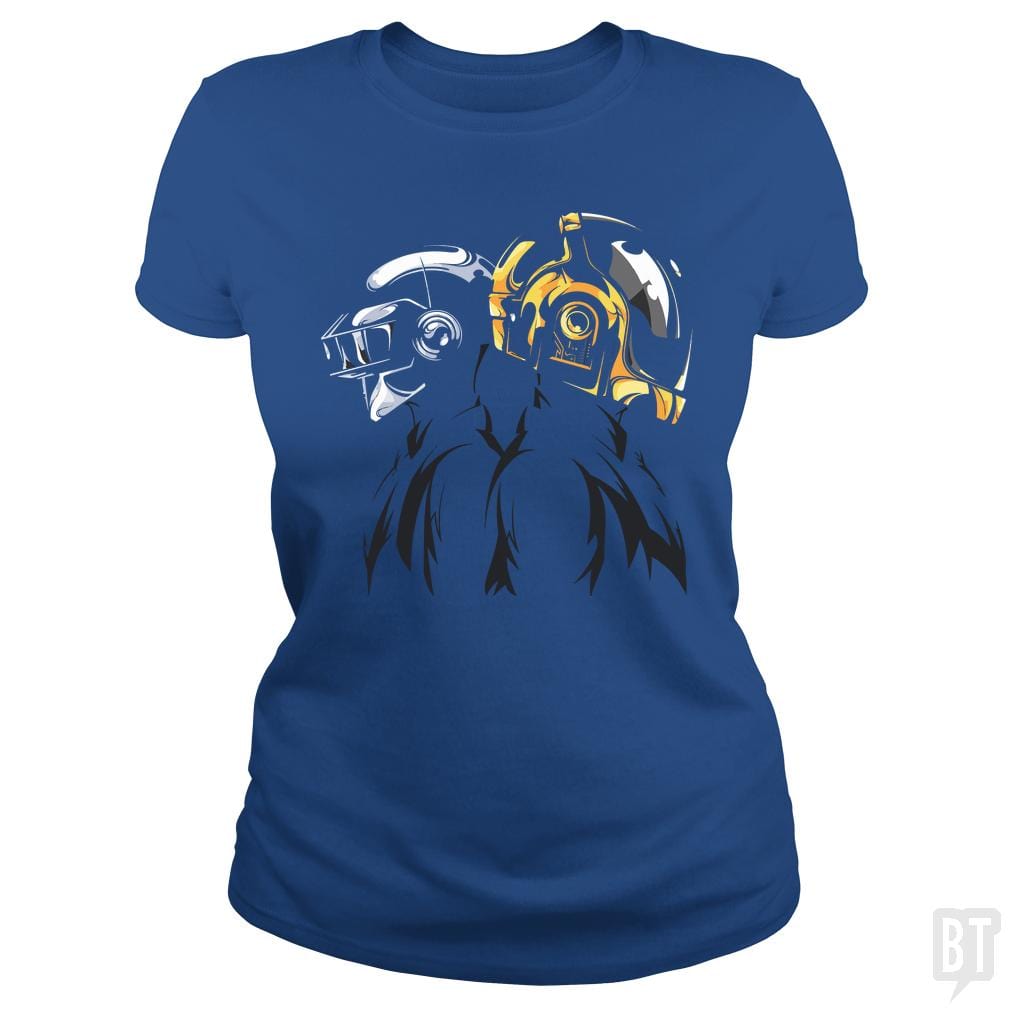 SunFrog-Busted Funky Hippo Classic Ladies Tee / Royal Blue / S Daft Punk