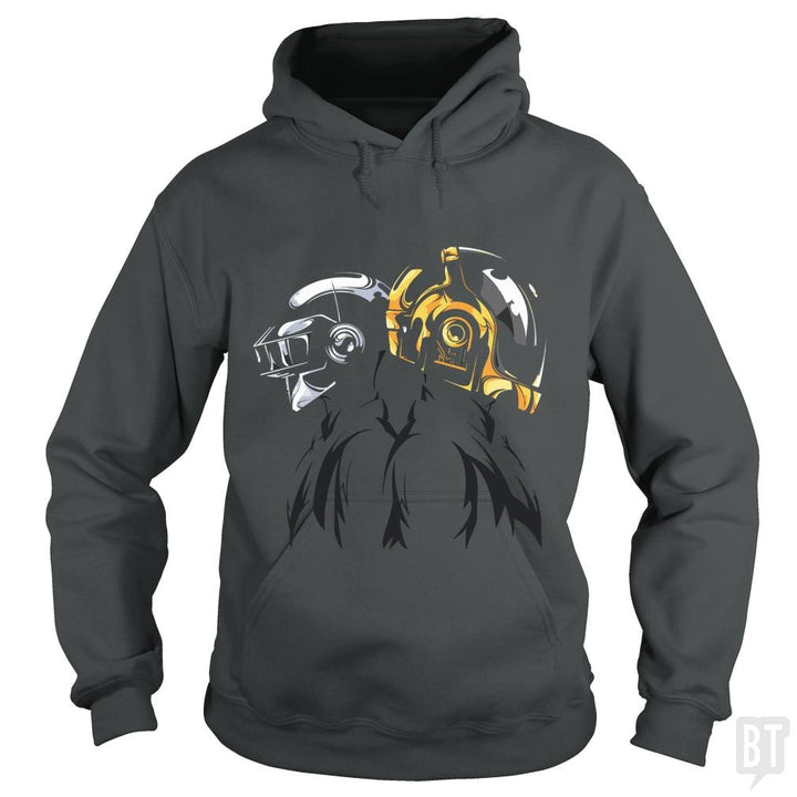 SunFrog-Busted Funky Hippo Hoodie / Dark Heather / S Daft Punk