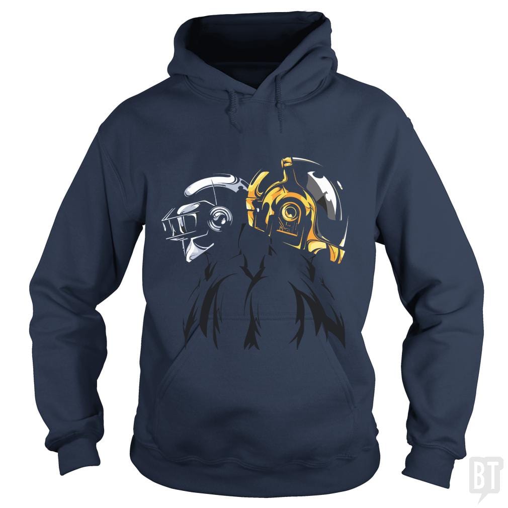 SunFrog-Busted Funky Hippo Hoodie / Navy Blue / S Daft Punk
