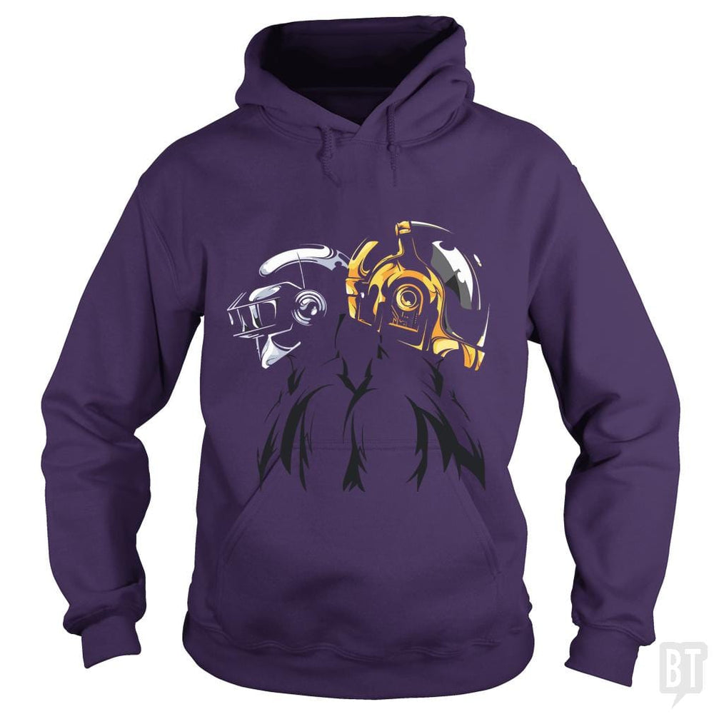 SunFrog-Busted Funky Hippo Hoodie / Purple / S Daft Punk