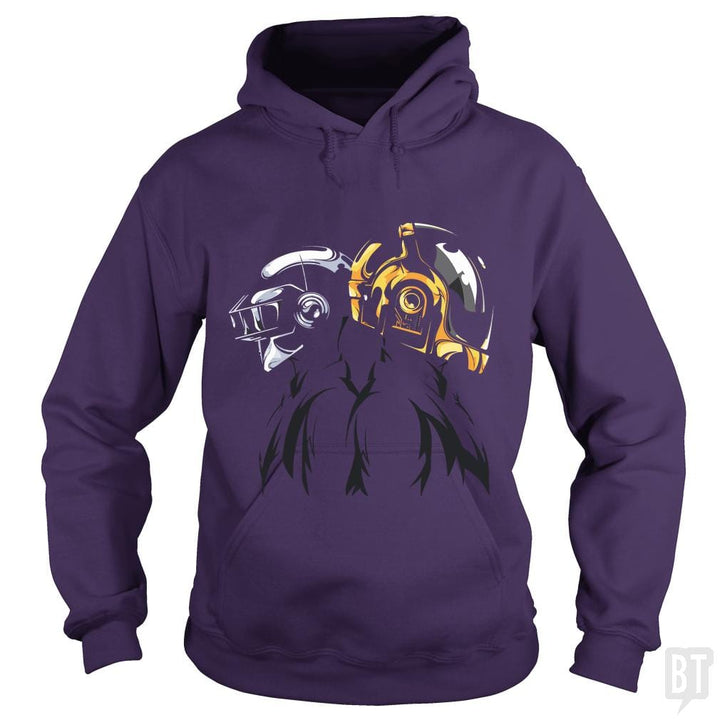 SunFrog-Busted Funky Hippo Hoodie / Purple / S Daft Punk