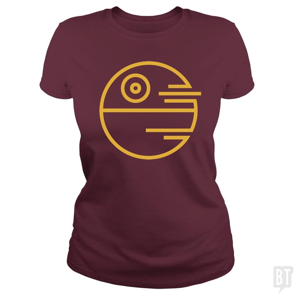 SunFrog-Busted Funky Hippo Classic Ladies Tee / Maroon / S Death Star