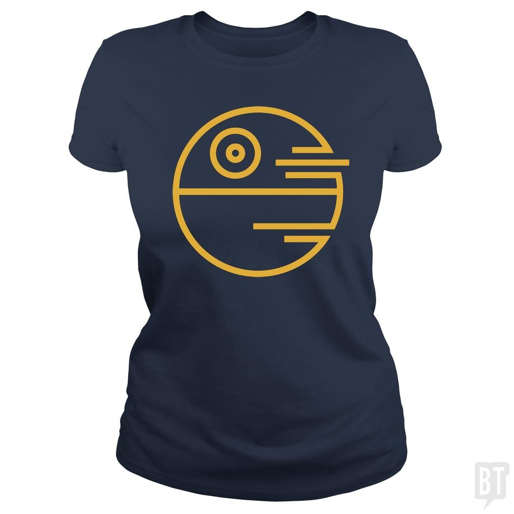 SunFrog-Busted Funky Hippo Classic Ladies Tee / Navy Blue / S Death Star