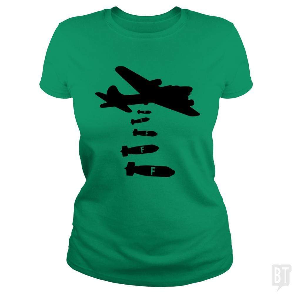 SunFrog-Busted Funky Hippo Classic Ladies Tee / Irish Green / S Dropping F Bombs