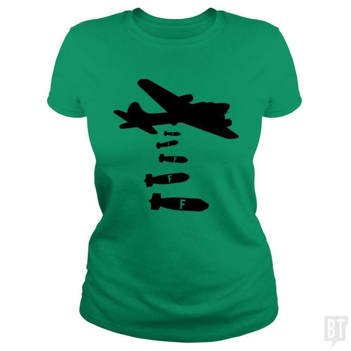 SunFrog-Busted Funky Hippo Classic Ladies Tee / Irish Green / S Dropping F Bombs