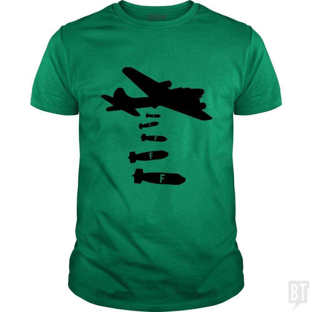 SunFrog-Busted Funky Hippo Classic Guys / Unisex Tee / Irish Green / S Dropping F Bombs