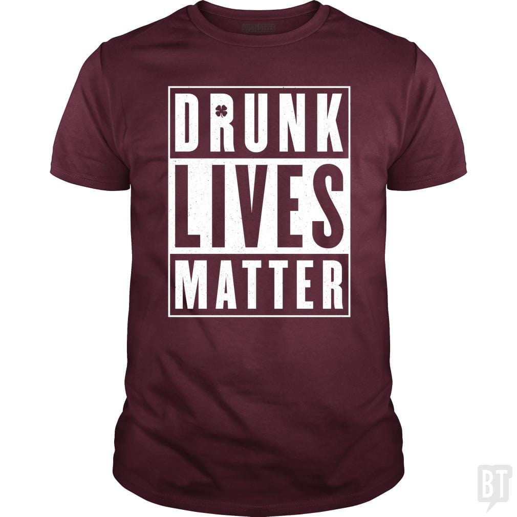 SunFrog-Busted Funky Hippo Classic Guys / Unisex Tee / Maroon / S Drunk Lives Matter