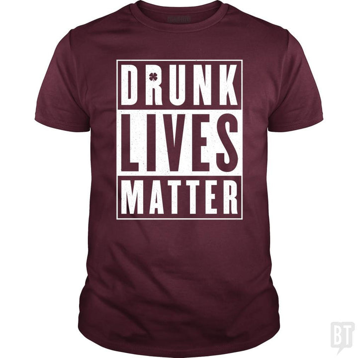 SunFrog-Busted Funky Hippo Classic Guys / Unisex Tee / Maroon / S Drunk Lives Matter