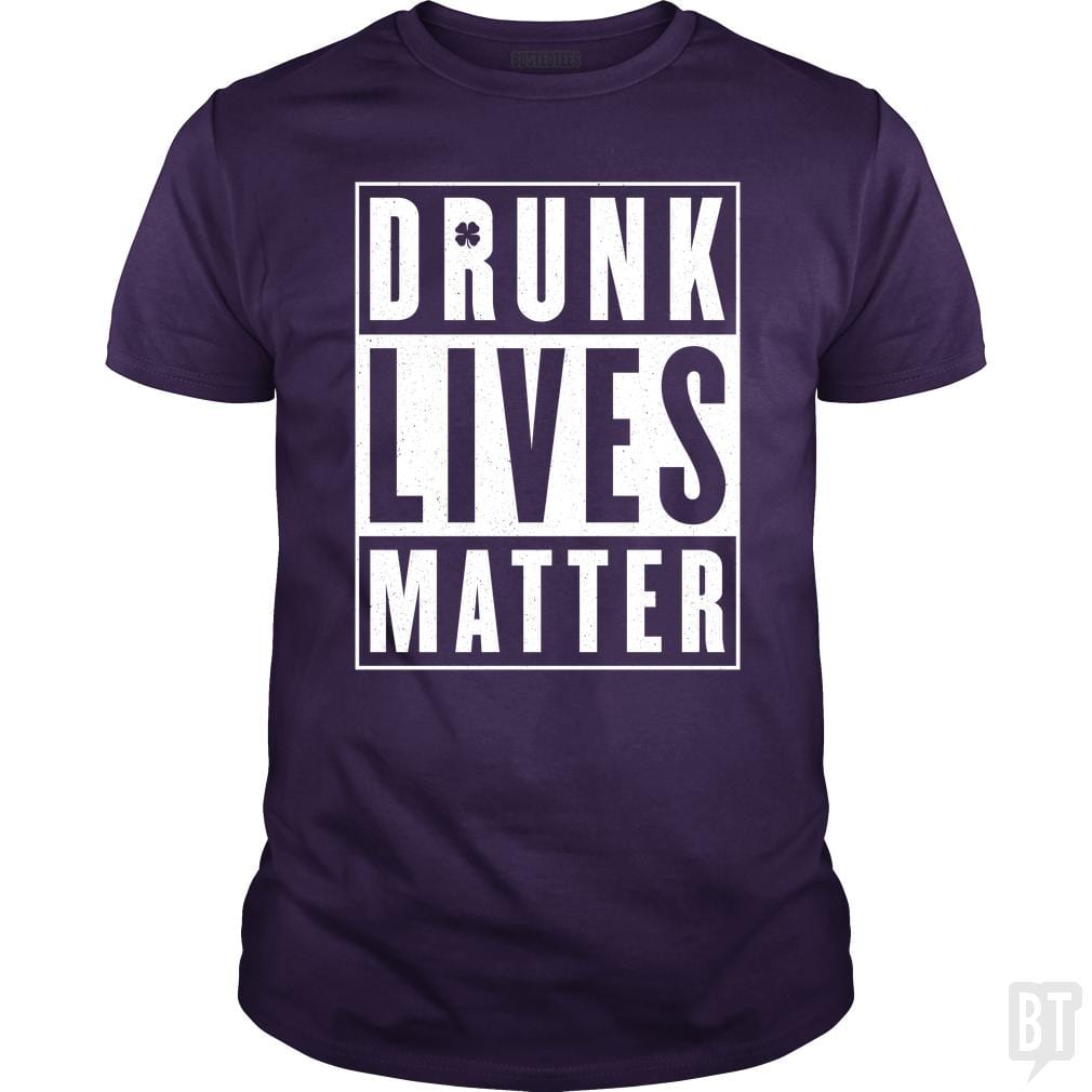 SunFrog-Busted Funky Hippo Classic Guys / Unisex Tee / Purple / S Drunk Lives Matter