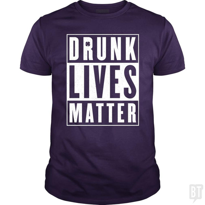 SunFrog-Busted Funky Hippo Classic Guys / Unisex Tee / Purple / S Drunk Lives Matter