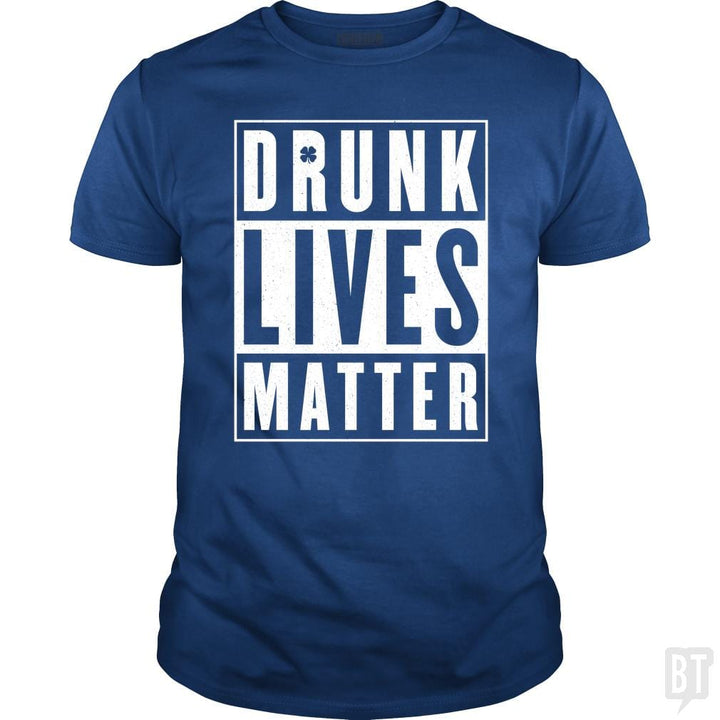 SunFrog-Busted Funky Hippo Classic Guys / Unisex Tee / Royal Blue / S Drunk Lives Matter