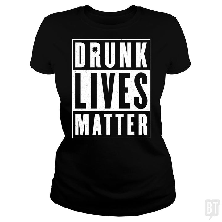 SunFrog-Busted Funky Hippo Classic Ladies Tee / Black / S Drunk Lives Matter