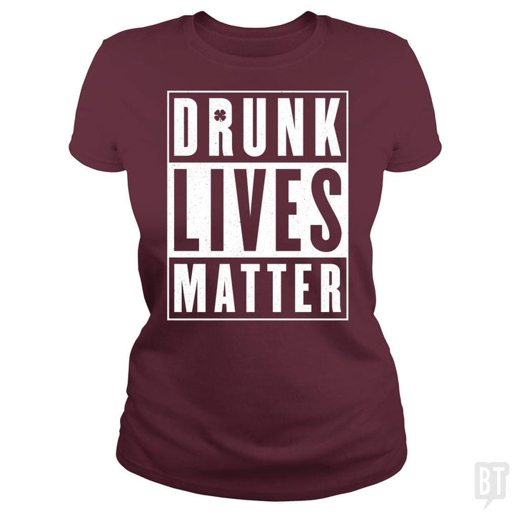 SunFrog-Busted Funky Hippo Classic Ladies Tee / Maroon / S Drunk Lives Matter