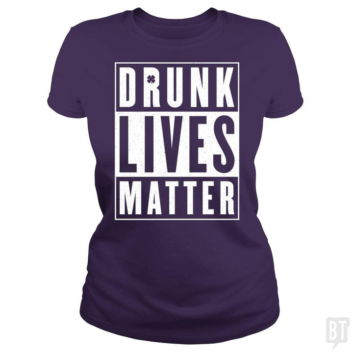 SunFrog-Busted Funky Hippo Classic Ladies Tee / Purple / S Drunk Lives Matter