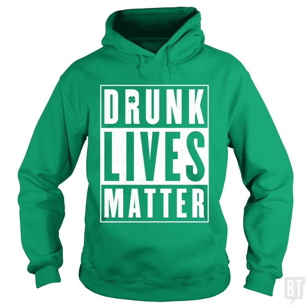 SunFrog-Busted Funky Hippo Hoodie / Irish Green / S Drunk Lives Matter