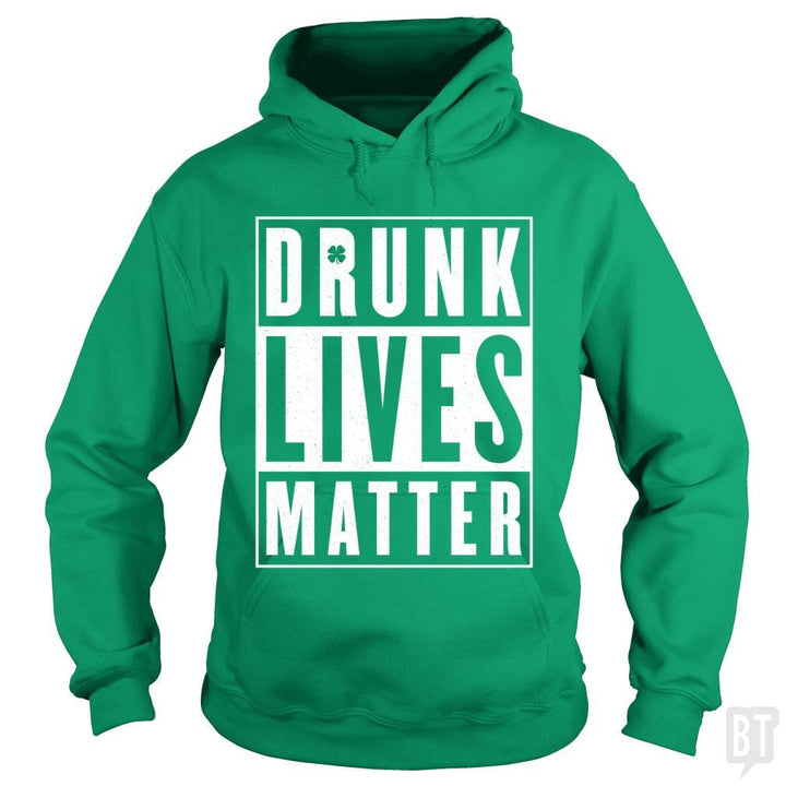 SunFrog-Busted Funky Hippo Hoodie / Irish Green / S Drunk Lives Matter