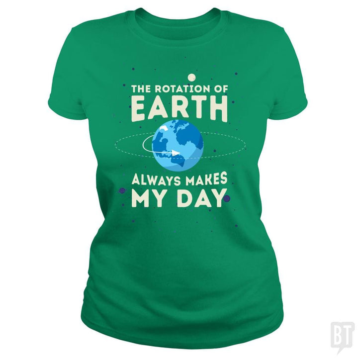 SunFrog-Busted Funky Hippo Classic Ladies Tee / Irish Green / S Earth Rotation