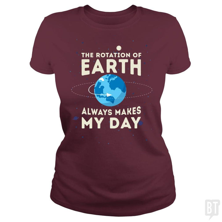 SunFrog-Busted Funky Hippo Classic Ladies Tee / Maroon / S Earth Rotation