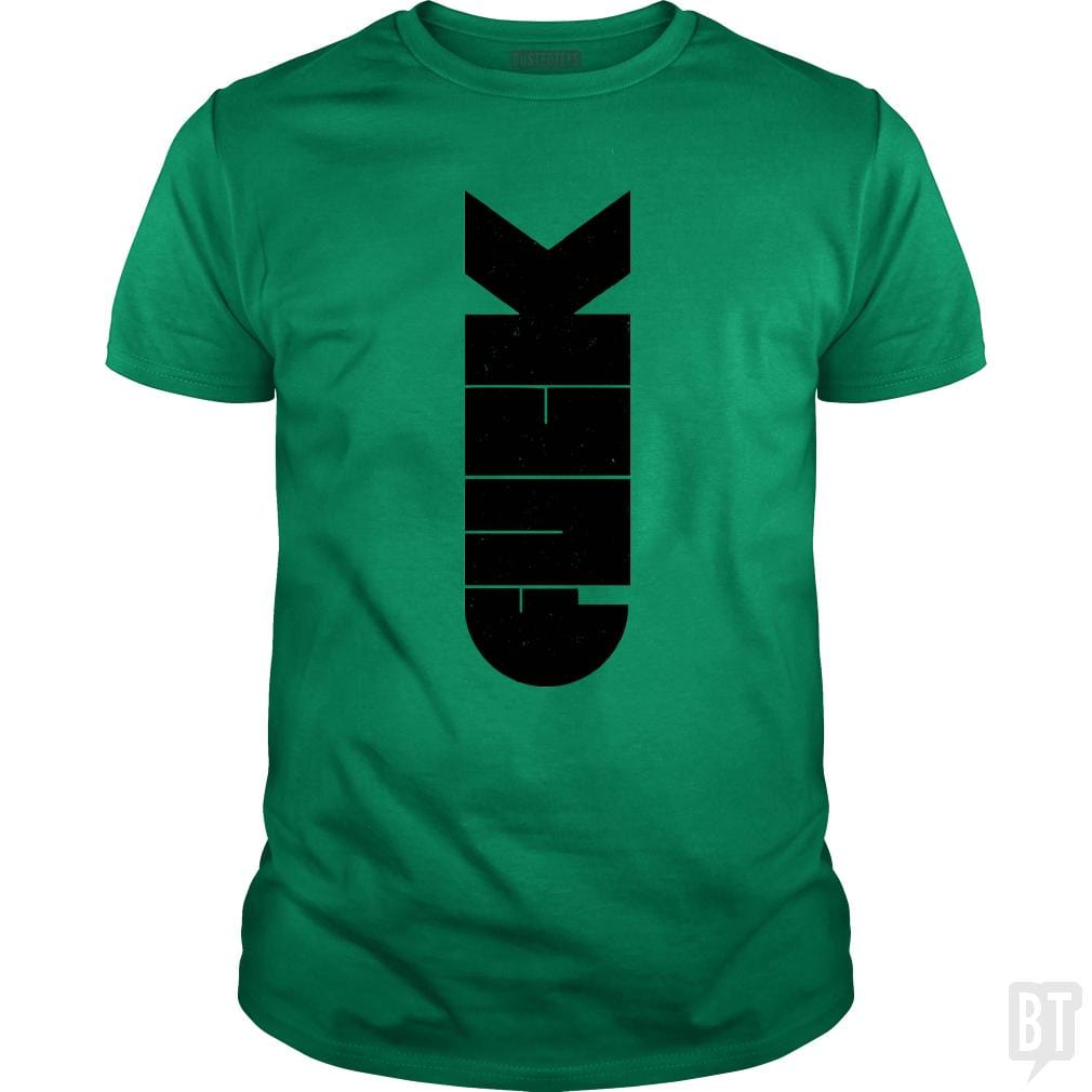 SunFrog-Busted Funky Hippo Classic Guys / Unisex Tee / Irish Green / S F Bomb